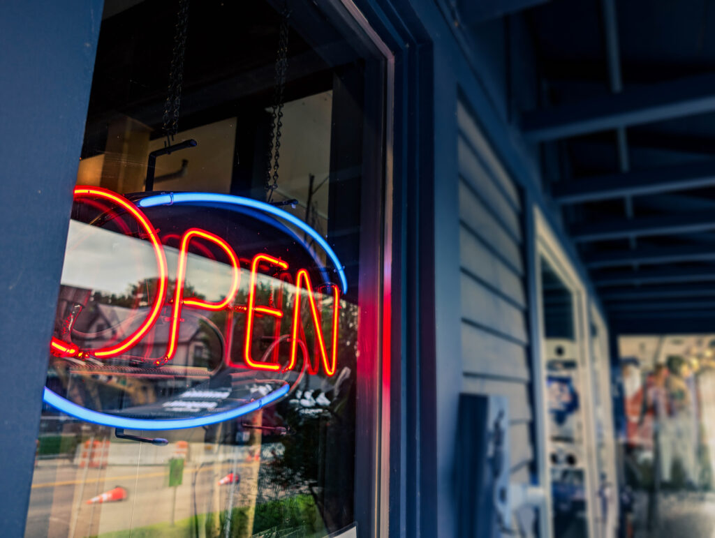 "Come in, we are open"